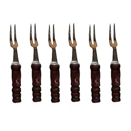 Metaltex 252610 Multipurpose Forks Set of 6, Brown/Silver