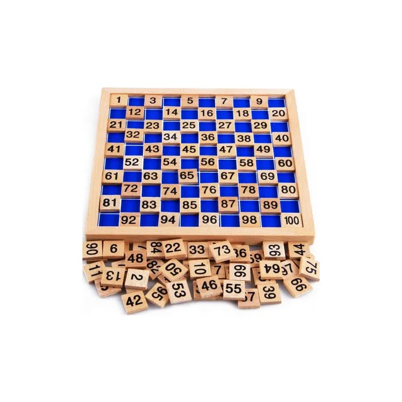 Juego Educativo Madera Montessori 1-100 Números Con Bolsa