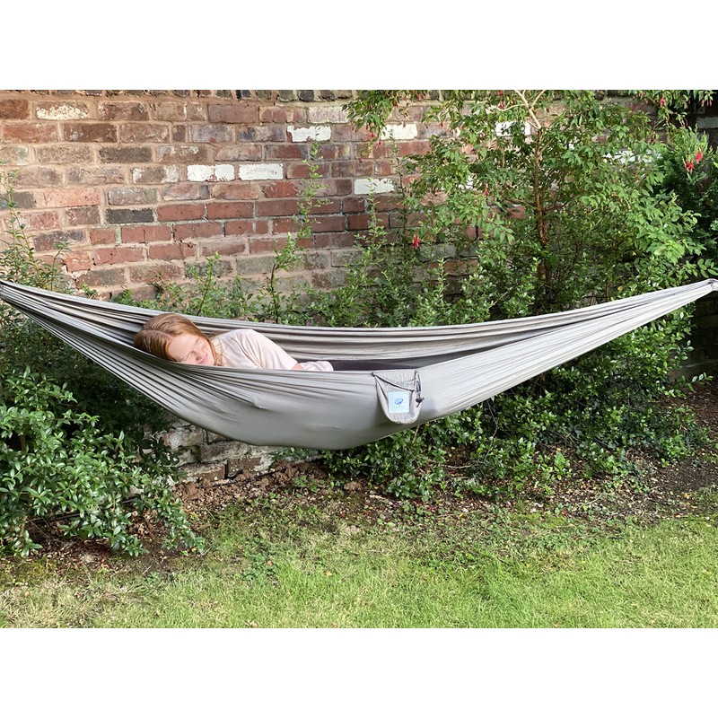 Lightweight Single Hammock in Medium grey Nylon by Wild Earth