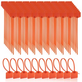 XINMEIWEN 100Pcs Nylon Self-Locking Cable Ties, Red, 6 Inch, with Labels for Wire Marking and Organizing