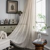 USTIDE Beige Rustic Curtain Cotton Crochet Curtain Chic Vintage Drape