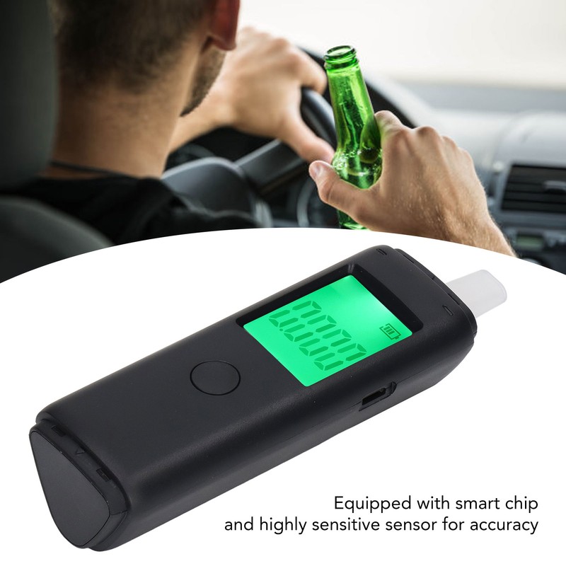 Breathalyzer Breath Tester Meter LED Digital Display Accurate Portable Testing