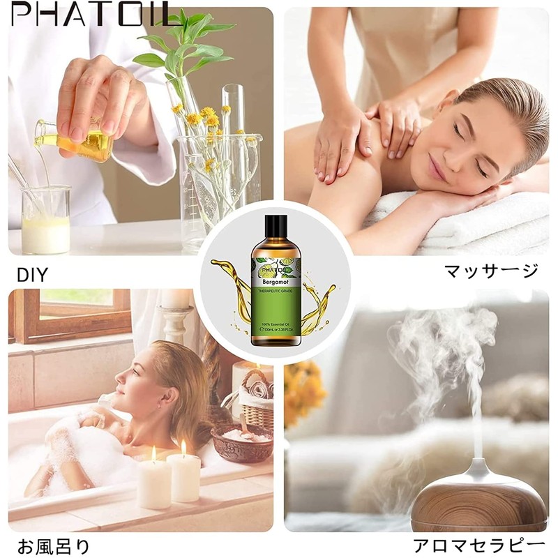 PHATOIL Bergamot 3.4 fl oz (100 ml) Essential Oil Aroma