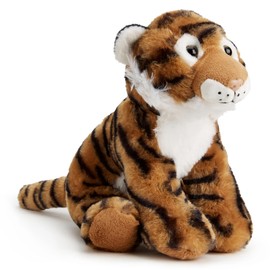 Zappi Co Mark the Tiger Plush Toy (22cm) Striped Jungle Cat - Soft, Cuddly, 100% Recycled - Majestic Feline Friend