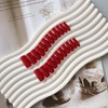 Red Press On Nails Medium Long Square, KQueenest Medium Coffin
