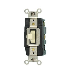 Leviton 20-Amp 120/277-Volt Toggle Double-Pole AC Quiet Switch, 1286-I, Ivory