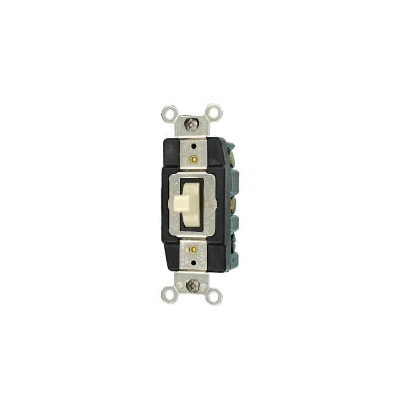 Leviton 20-Amp 120/277-Volt Toggle Double-Pole AC Quiet Switch, 1286-I, Ivory