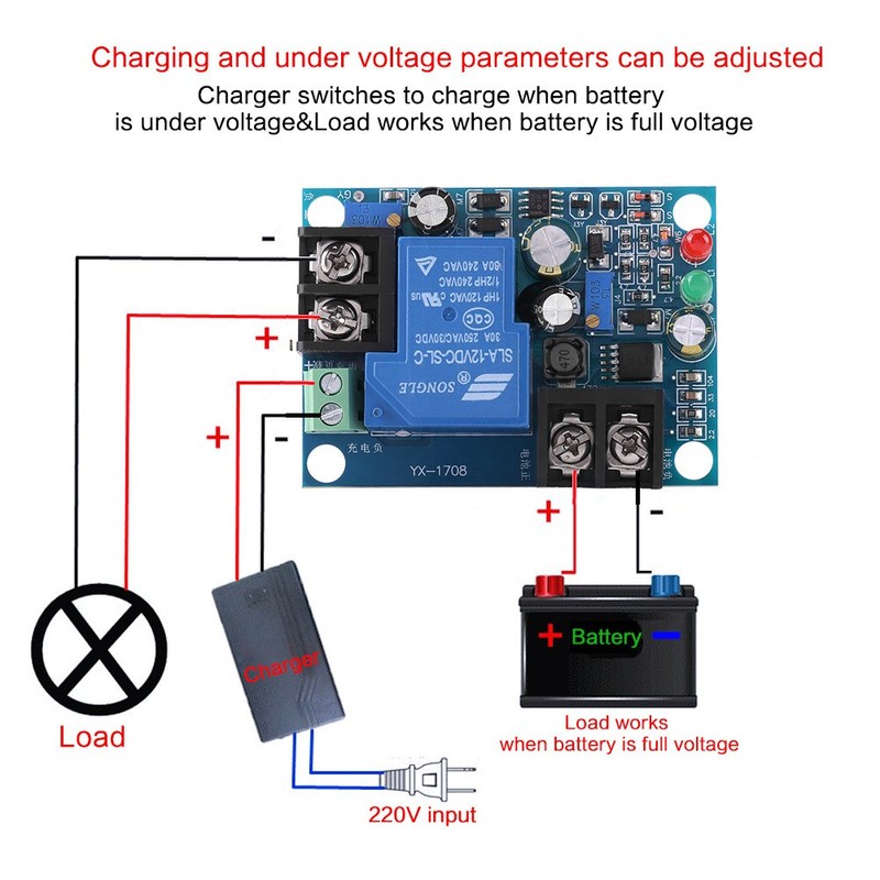 30A Automatic Battery Charger Charging Controller Module 12-48V Excessive Board