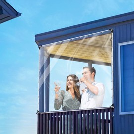 Clear Tarp 6x6ft Clear Tarps Heavy Duty Water Resistant,14Mil Thickened Transparent Tear Resistant PVC Vinyl Tarpaulin Enclosurewith Grommets and Reinforced Edges for Patio,Porch and Outdoor