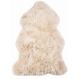 Natural Thick and Lush Pile Anti-Skid Backing Hypo-Allergenic Premium Quality New Zealand Shearling 2 x 3 ft Sheepskin Area Rug Throw Single Pelt, Taupe