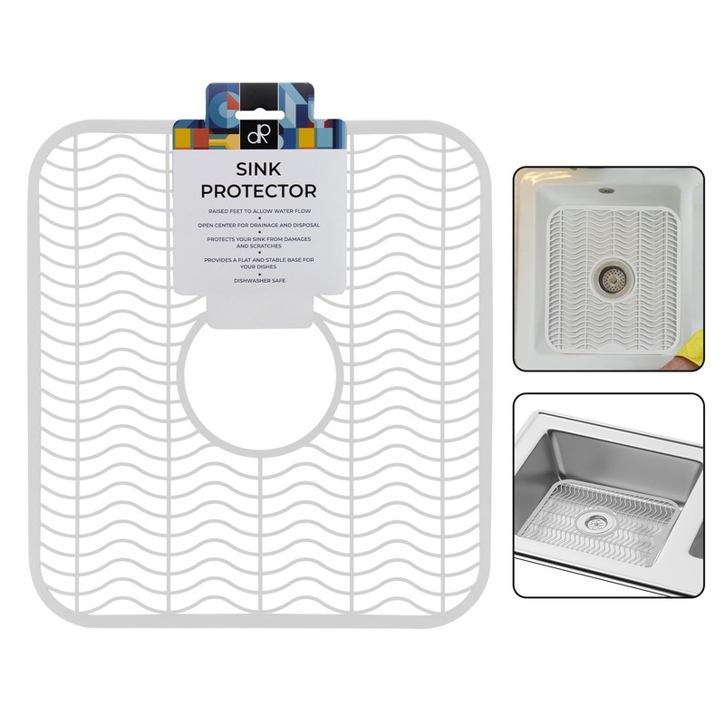 DecorRack White Sink Protectors for Kitchen, Plastic 12" x 11"