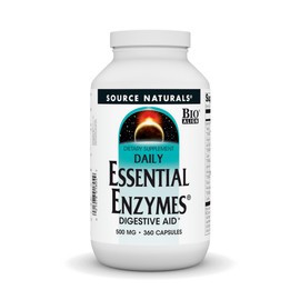 Source Naturals Source Naturals Essential Enzymes 500mg, Bio-Aligned Multiple Enzyme Supplement Herbal Defense for Digestion, Gas, Constipation & Bloating Relief - Digestive Aid* - 360 Capsules, 360 Servings