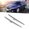 12in/30.48cm Front Windshield Wiper Blades Stainless Steel Polished Silver Universal