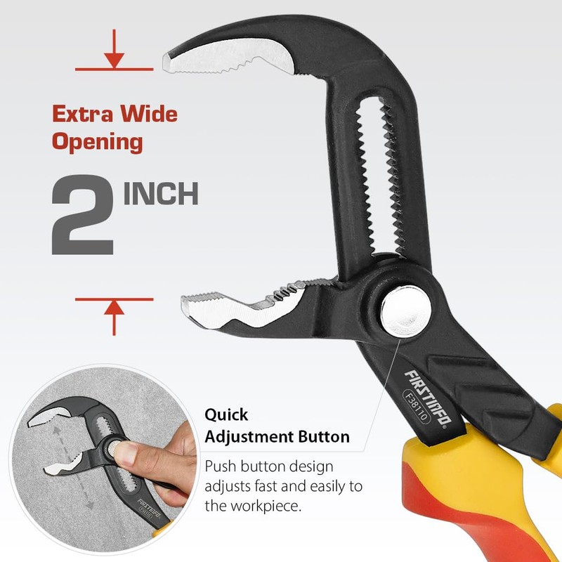 FIRSTINFO F38110 | Alligator Waterpump Plier | VDE Insulated |