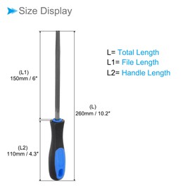 CoCud Square File, | 6 Inch File Length |, High Carbon Steel Double Cut File Hand Rasp with Anti-Slip Grip Handle - (Applications: for Shaping Metal Wood Plastic), 1-Piece