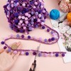 AHANDMAKER 6.5 Yards Purple Pom Poms Fringe Trim, Polyester, Lace,