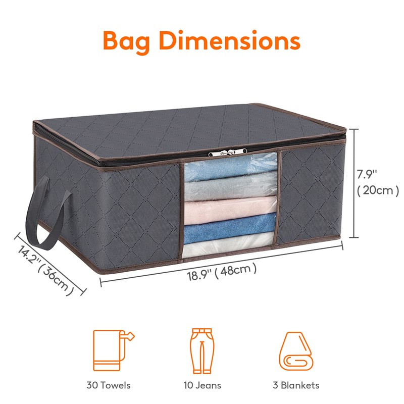 Lifewit Clothes Storage Bag Foldable Storage Bin Closet Organizer with