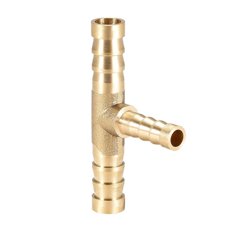 TA-VIGOR Tee Brass Barb Reducer Fitting, 3 Way Splitter Connector