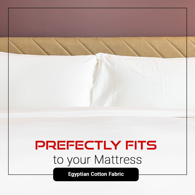 Sunshine Comforts Egyptian Cotton Fitted Sheets Breathable, Anti Wrinkle 40cm