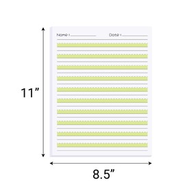 zmybcpack 2 Pack Write Beginner Paper Level 1 Highlighted Writing Paper with Lines 8.5" x 11" Practice Handwriting Paper for Kids Proper Letter Positioning, 100 Sheets Each Pack