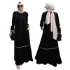 Abaya for Muslim Women Zipper and Stripe Detail on Skirt