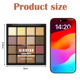 BUTBU Professional Makeup Lidschattenpalette, Nude Lidschatten Palette, Vegane Schimmer Eyeshadow, mit 16 Hochpigmentierten Warmen, Kühlen und Natürlichen Farbtönen,für Urlaubs & Alltags Make Up(03)