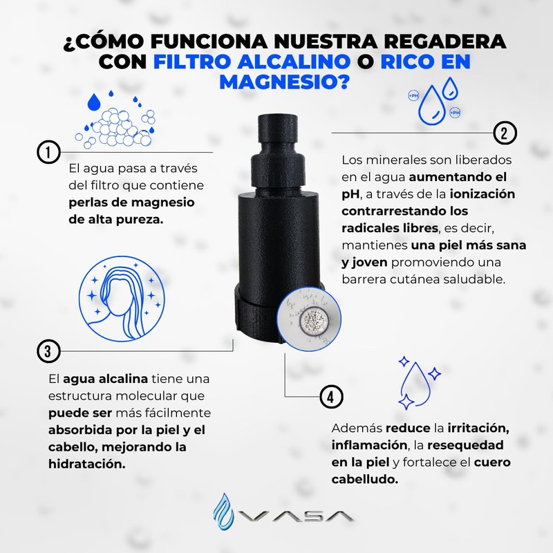 Regadera Aumentadora de Presión Para Agua Alcalina (Negro)