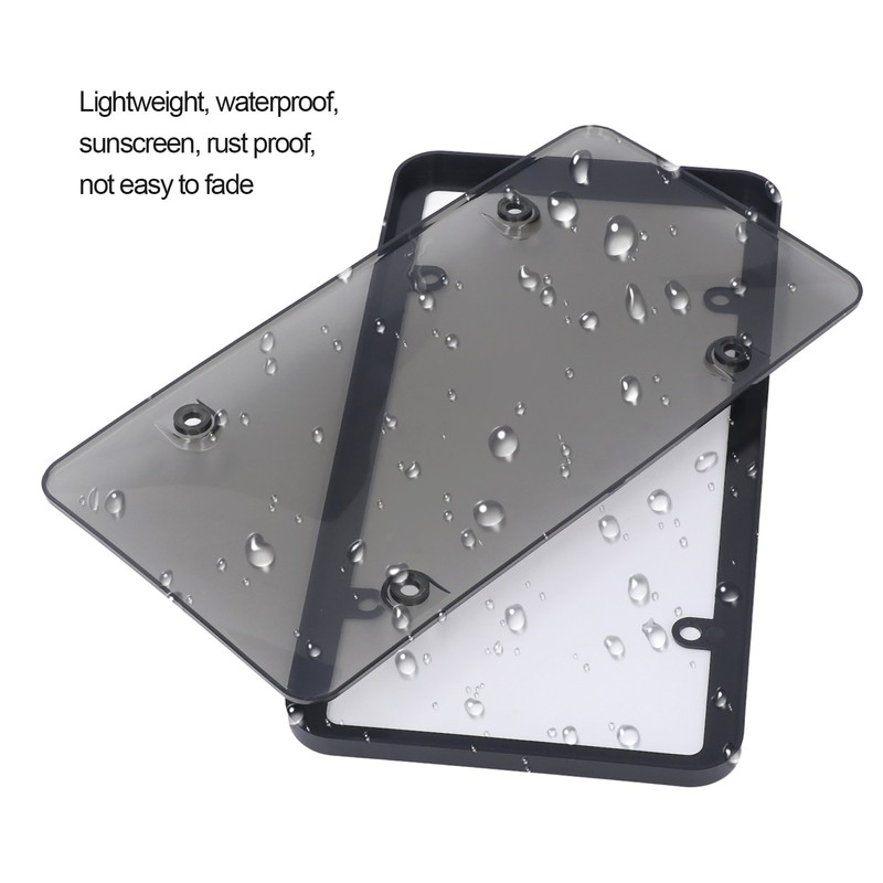 License Plate Frame Cover Set Standard Fit Smoky UV Resistant