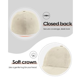 Zylioo XL/XXL Men's Baseball Caps Closed Back for Big Heads,Non-Adjustable UV Protection Sun Cap for Outdoor Running Golf Sport Tennis