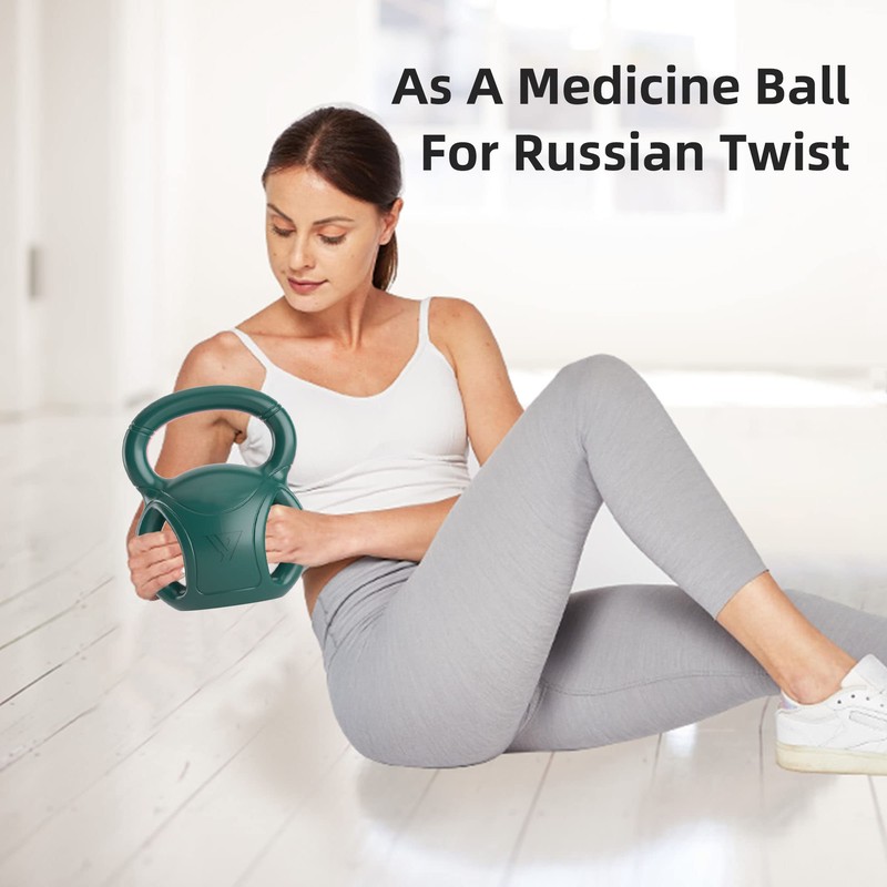 5 lb Kettlebell Weight with Three-handles for Weightlifting, Conditioning and