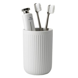 BosilunLife Ceramic Toothbrush Holder - 12oz Bathroom Toothbrush Holder Light Grey Tooth Brush Holders Tumbler Cups Reusable Toothbrush Mouthwash Cup Small Toothbrush and Toothpaste Holder