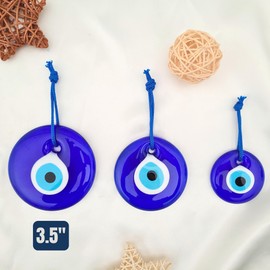 Candymosa 3.5" Turkish Evil Eye Decor Ornament - Evil Eye Wall Hanging - Home Protection Charm Evil Eye Wall Decor - Turkish Nazar Amulet