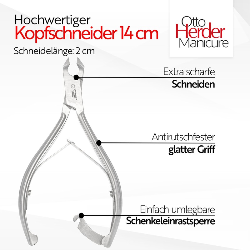 OTTO HERDER Nail Pliers - Head Cutter Toenail Pliers for