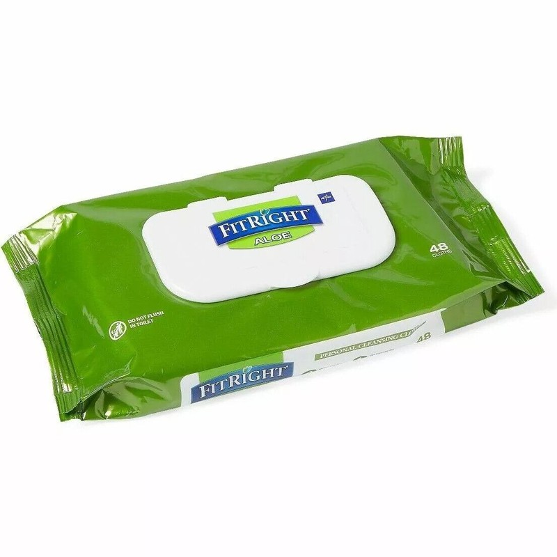Medline 12-Packs Medline FitRight Personal Cleansing Cloths 8" x 10"
