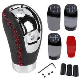 Universal Car Gear Shift Knob Stick Head Shifter Lever Handball Leather Universal for CarRed