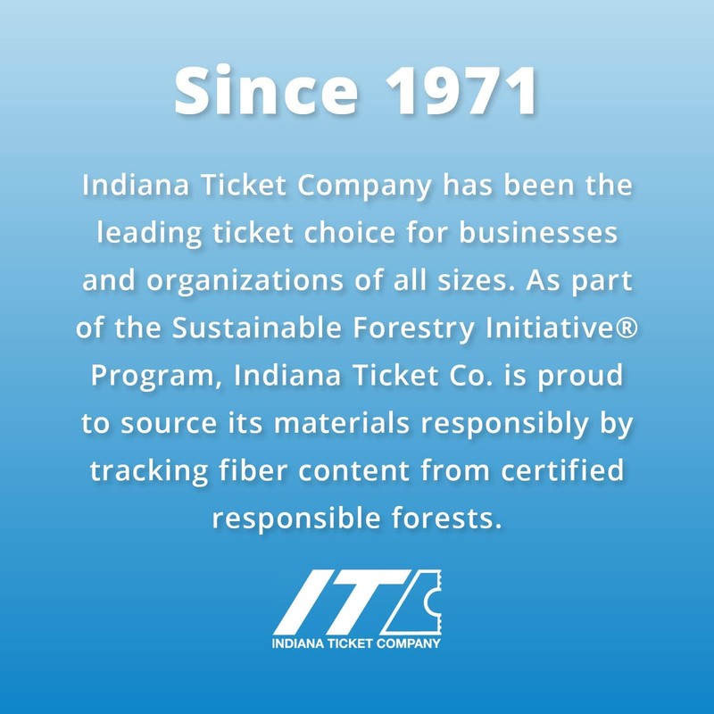 INDIANA TICKET CO. 5-Pack of Raffle Tickets Double Roll. 5