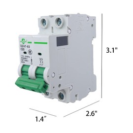 ZGLEDUN AC Miniature Circuit Breaker, 2 Pole 32 Amp, 120/240VAC, 6kA Din Rail Mount Breaker with Thermal Magnetic Trip, DZ47-63 C32 2P, AC Solar MCB