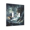 Spshian Light Switch Cover Plate funny Cat Stormy sea Lightning