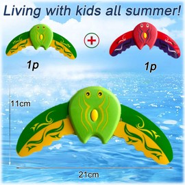 Aatpuss 2 pieces underwater glider, pool toys, diving toy for children, pool, underwater toy beach, floating fish, blue and red, suitable for swimming pools, bathtubs, outdoor areas