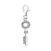 Quiges 3D Key Clip On Charm Pendant with Cubic Zirconia