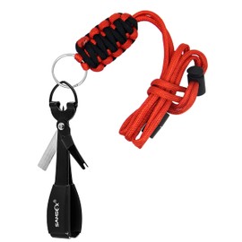 SAMSFX Fly Fishing Knot Tying Tool with Break Away Badge Holder for Fly Fishing Tippet Spool Holding Neck Lanyard (Breakaway Lanyard & Black Knot Tool)