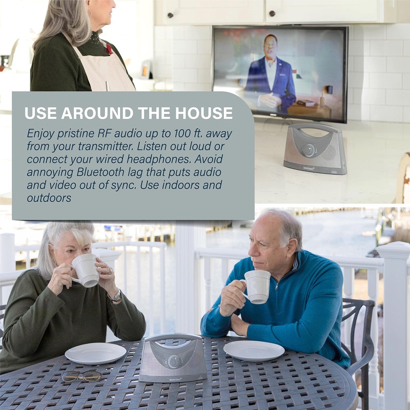 SEREONIC Wireless TV Speakers for Hard of Hearing - Portable,