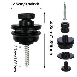 BOBOZHONG Guitar Strap Locks,2PCS Quick Release Security Bass Straplocks Metal Straplocks Anti-stripping Lock System for Electric Acoustic Guitar Replacement, Black