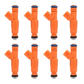 Fuel Injectors Fits for Ford Crown Victoria F250 F350 F450 F550 Super Duty E350 E450 E550, for Lincoln Town Car, for Mercury Grand Marquis 4.6 6.8L 2003-2004 Replace 0280155917 FJ817 4Holes Set of 8