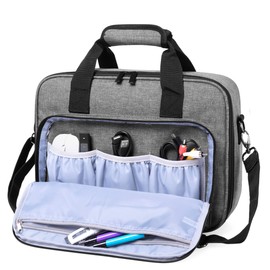 LUXJA Projector Case, Projector Bag with Accessories Storage Pockets (Compatible with Most Major Projectors), Medium(13.75 x 10.5 x 4.5 Inches), Gray