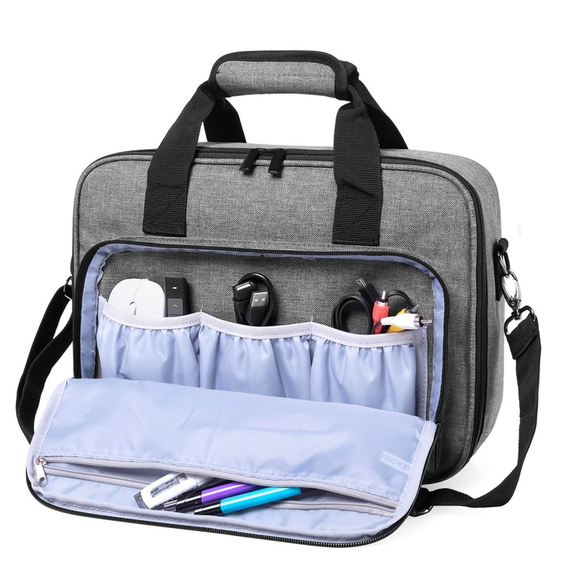 LUXJA Projector Case, Projector Bag with Accessories Storage Pockets (Compatible