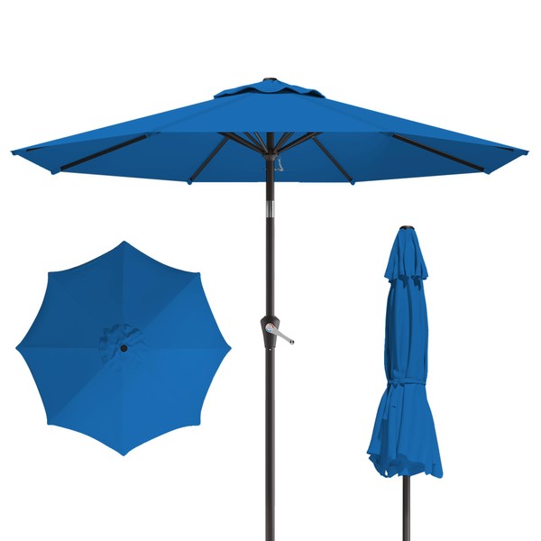 Tobeos 10FT Patio Umbrella, Outdoor Umbrella with Push Button Tilt