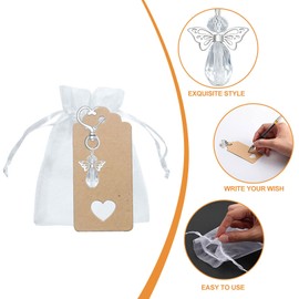 CECOMBINE 90PCS Guardian Angel Gifts,Thank You Keyrings Bulk with Tags and Organza Bags for Wedding, Baby Shower,Christening, DIY Decorations and Party Favors for Adults