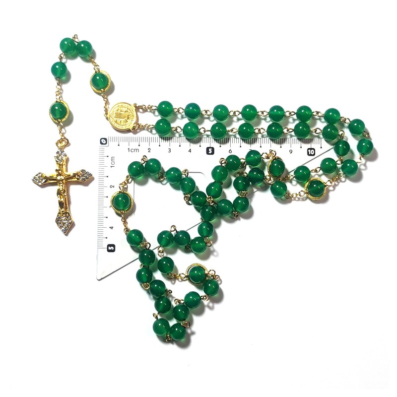 GeekTenet Rosary Beads Chaplet Natural Agate Rosery Cross Catholic gifts