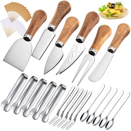 Charcuterie Board Accessories Spreader Knife Set Cheese Butter with Wooden Handles Mini Serving Tongs Spoons Forks Toothpick Flags for party Wedding Christmas